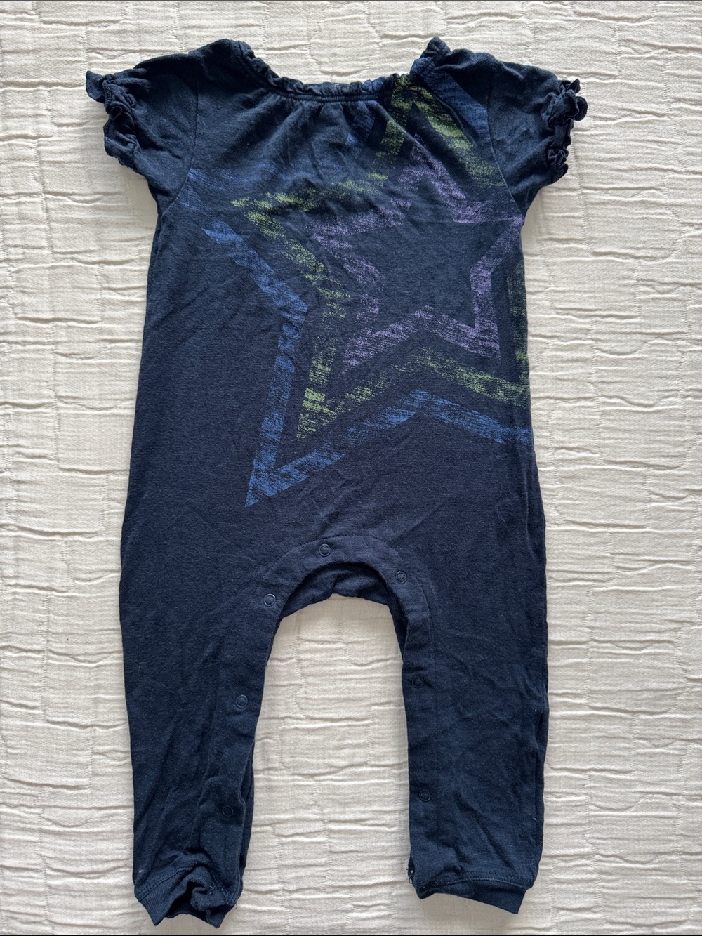 Splendid Navy Blue Star Graphic One-Piece
